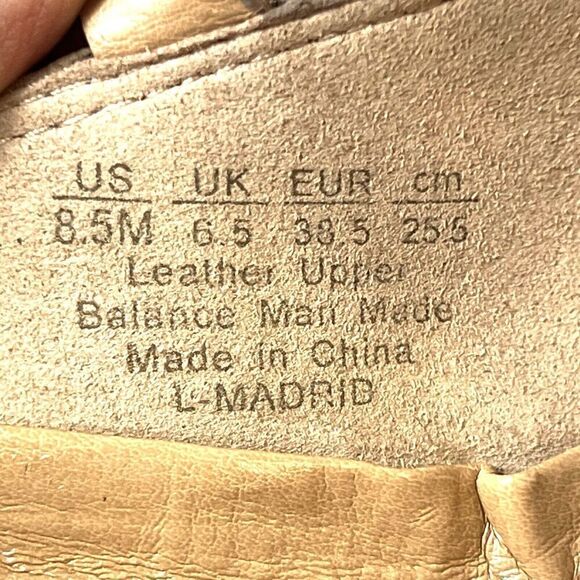 Franco Sarto Womens Sz 8.5 M Strappy Chunky Heels Open Toe Sandals Beige Leather - Picture 9 of 11